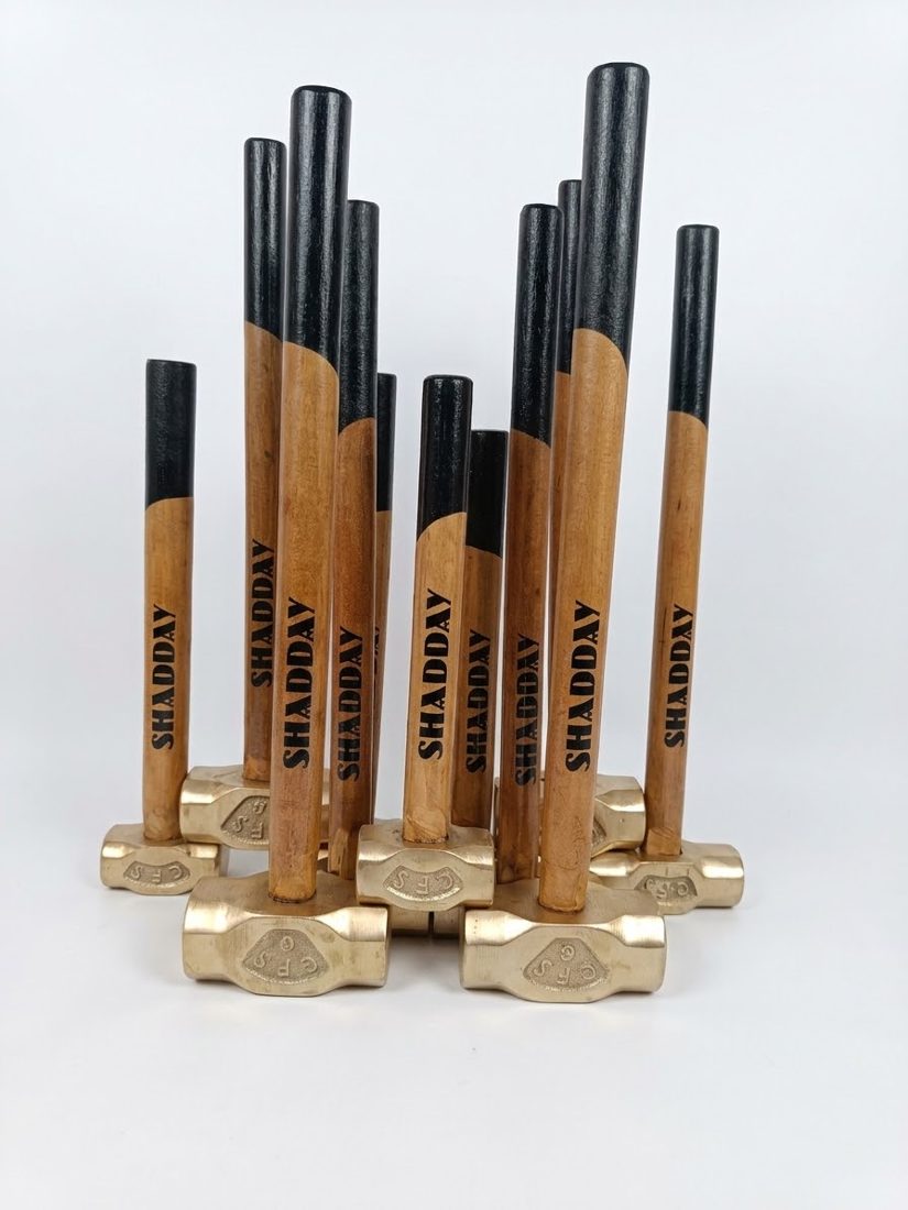 Surtido de mandarrias de bronce Shadday con mango de madera, de varios tamaños